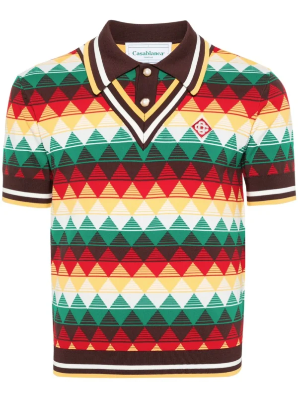 Casablanca geometric-pattern polo shirt
