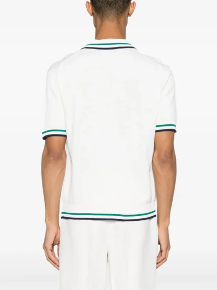 Casablanca Tennis Club ribbed-knit polo shirt